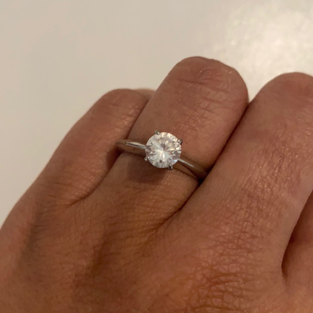 Silver Engagement Style Ring Size 6